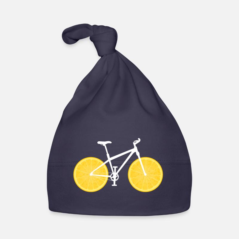 Fruit de vélo citron orange / cadeau - Bonnet bio Bébé - marine