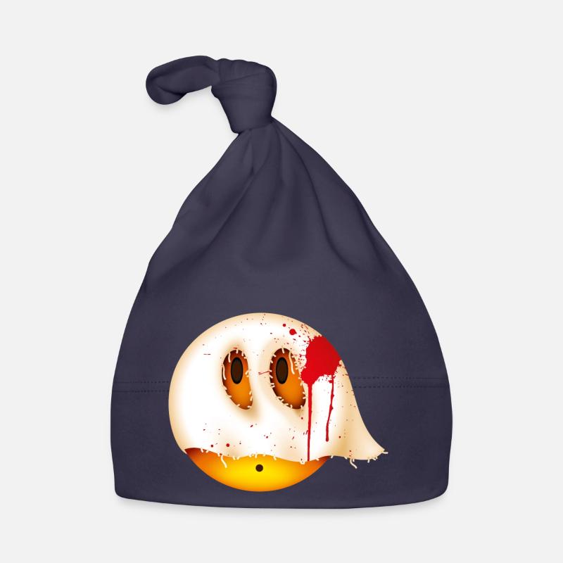 Smiley Glossy Bloody Ghost - Bonnet bio Bébé - marine