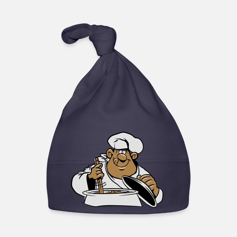 cuire cuisine bande dessinée drôle - Bonnet bio Bébé - marine