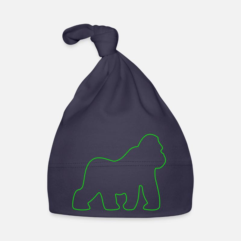 Gorilla, Silverback, Monkey, Monkey, Gorillas, - Organic Baby Cap - navy