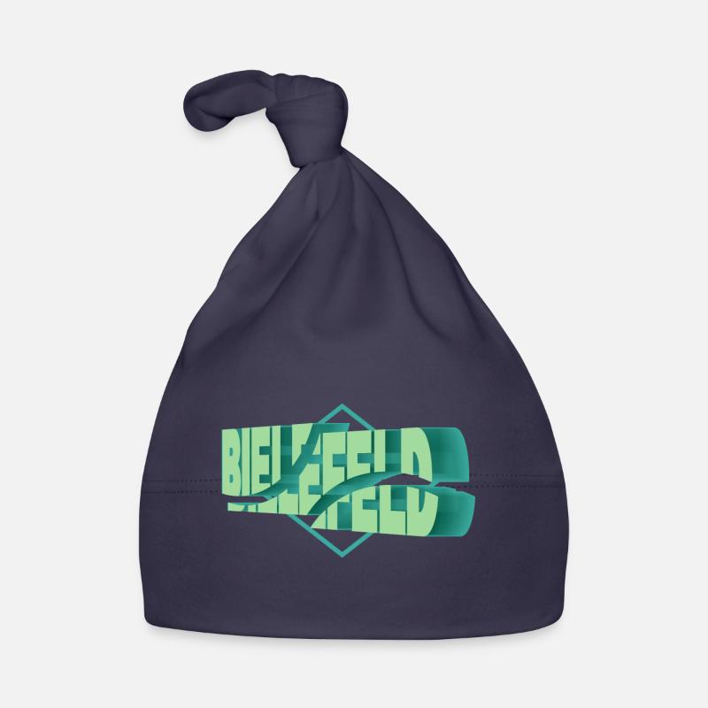 Bielefeld Germany City 3D Font Skyline Organic Baby Cap