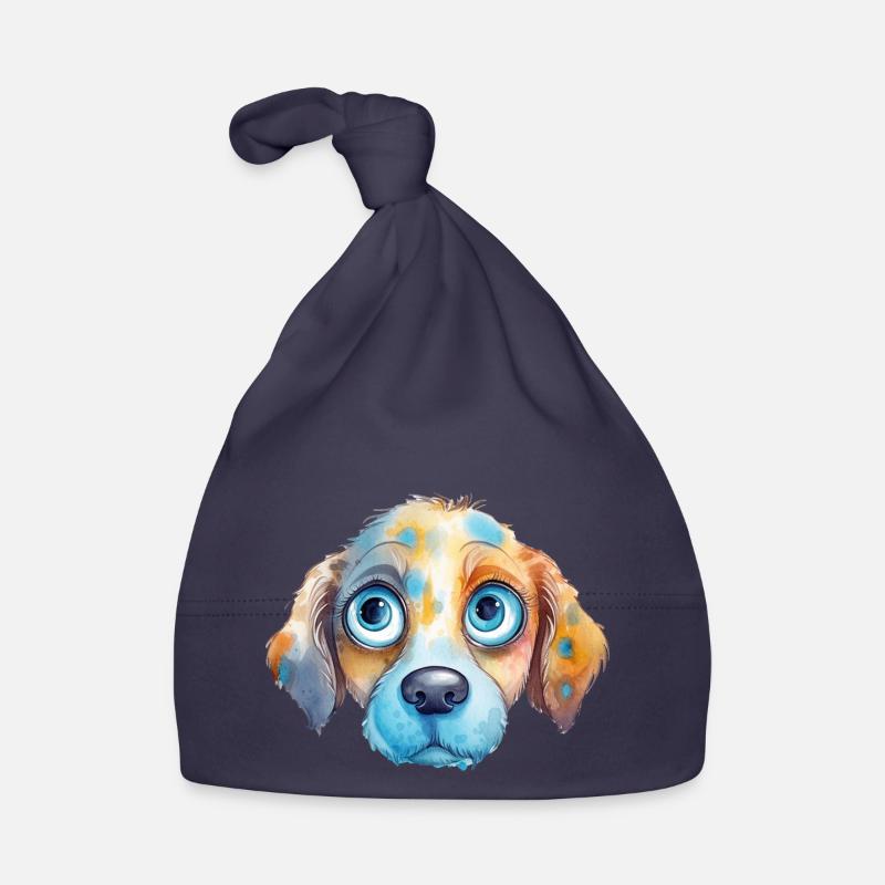 Dessin à l’aquarelle de chien Bonnet bio Bébé
