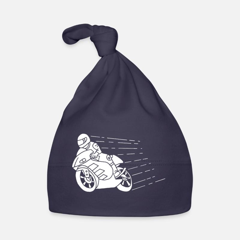 White biker and speed Organic Baby Cap