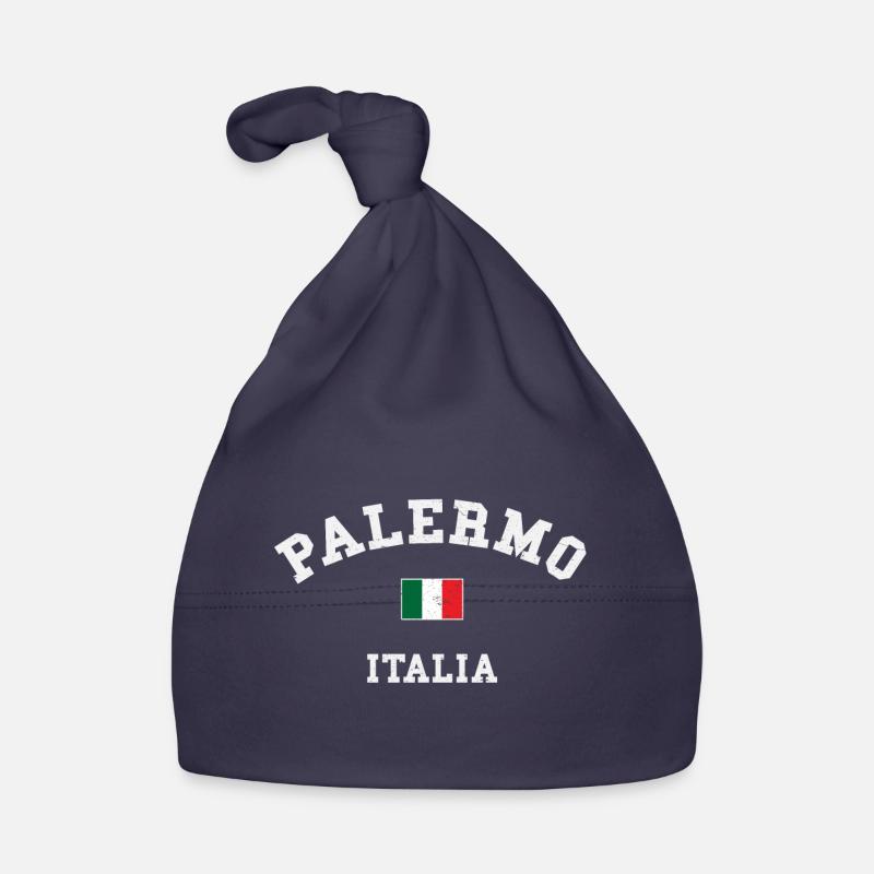 Palerme Sicile - Bonnet bio Bébé - marine