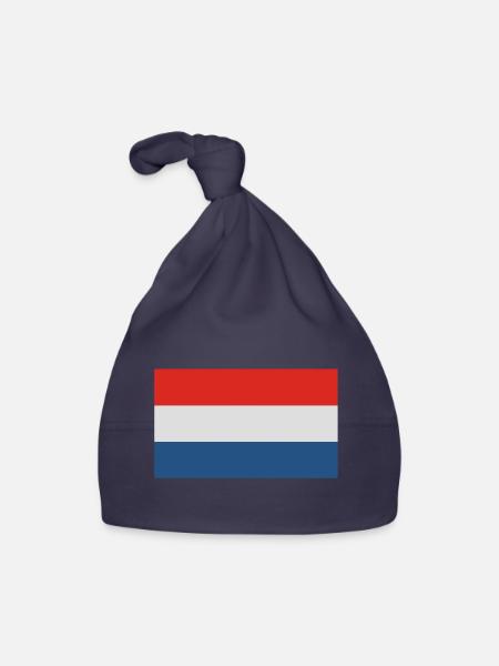 Holland Fahne - Baby Bio-Mütze - Navy - Vorne