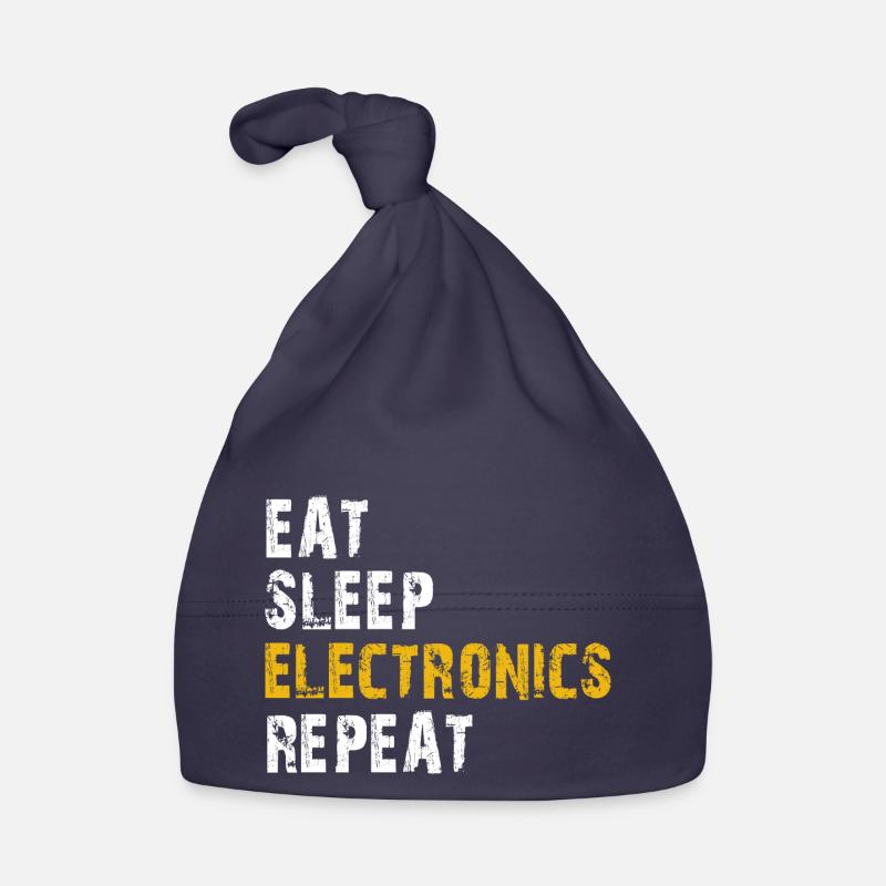 eat sleep electronics repeat Organic Baby Cap