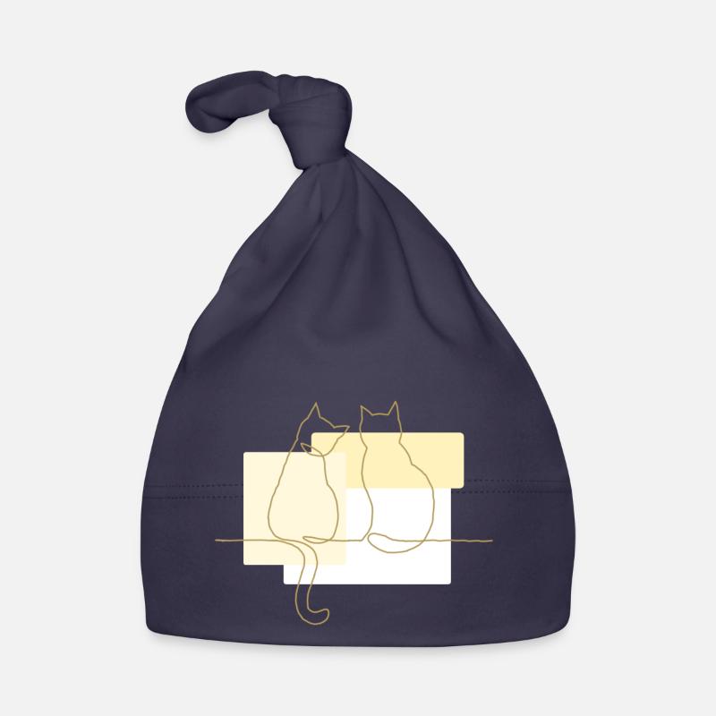 LinienKatzeMitFarbBlöcken Baby Bio-Mütze