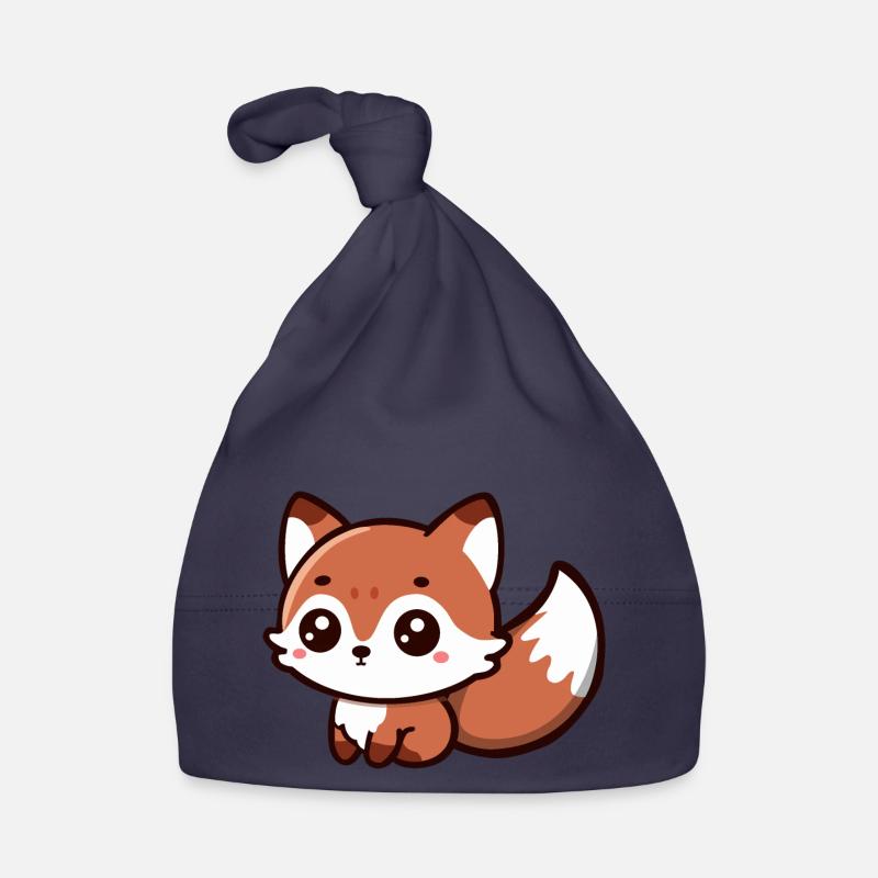 Fluffy Delight: Chibi Fox Charm Organic Baby Cap
