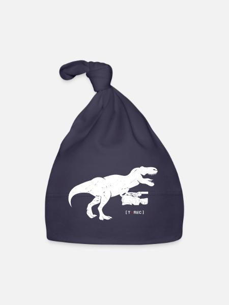 T-Rex Retro Recorder Silhouette - Bonnet bio Bébé - marine - Devant