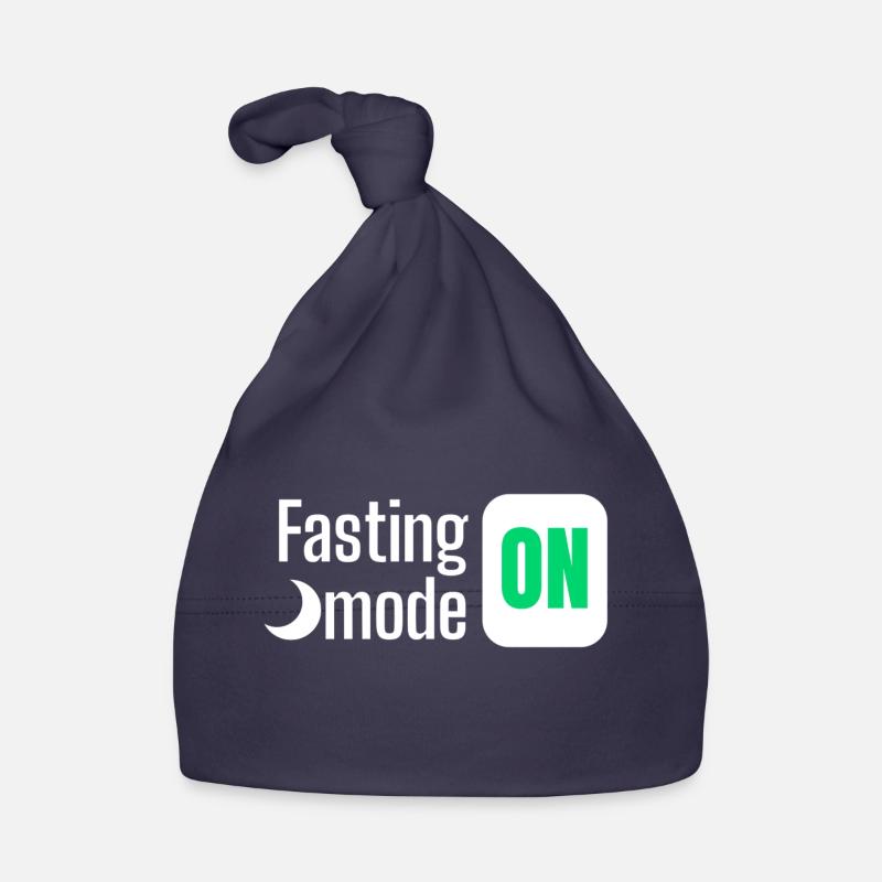Fasting mode ON text design Organic Baby Cap