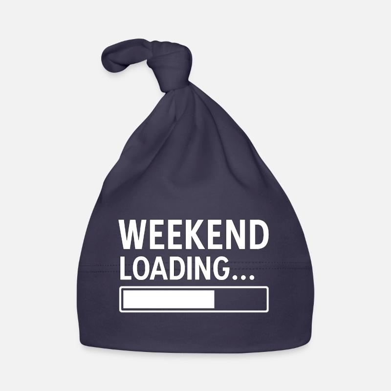 Wochenende Loading... – Lustiges minimalistisches Design Baby Bio-Mütze