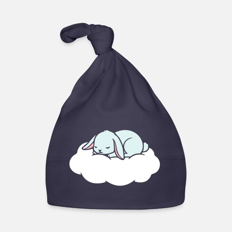 Rêve du Lapin endormi sur un nuage Bonnet bio Bébé