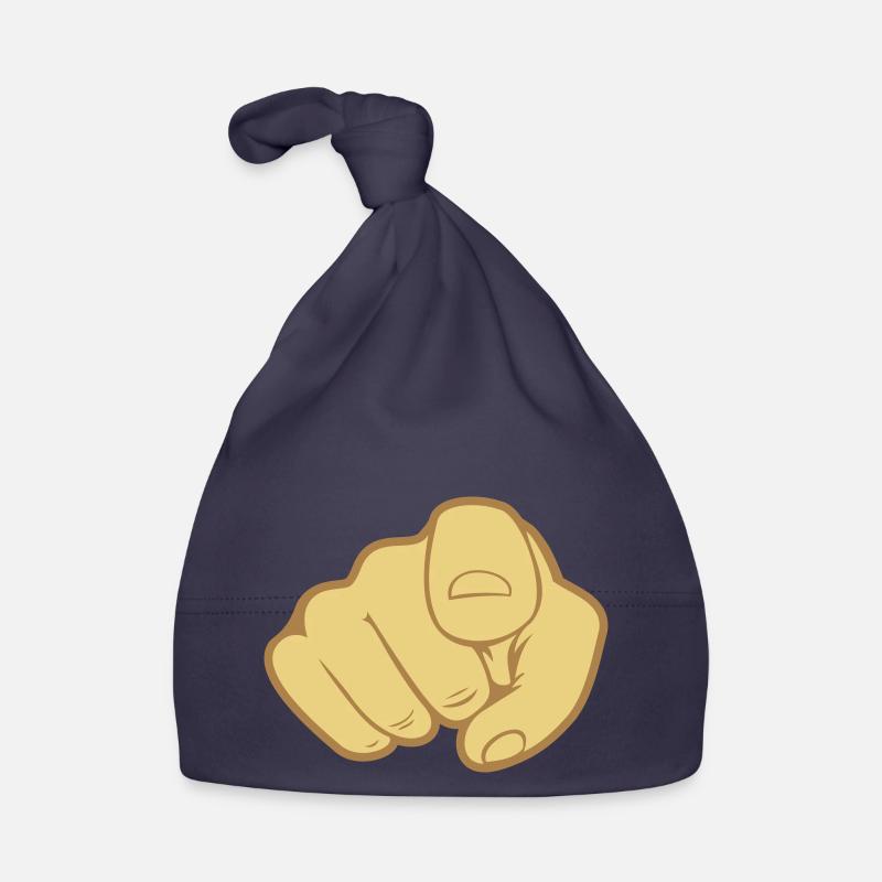 Hand finger pointing Organic Baby Cap