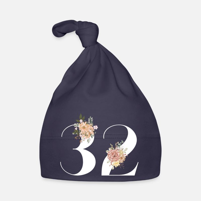 32e anniversaire fleuris (Cadeau de 32 ans) Bonnet bio Bébé