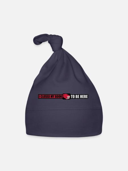 I closed my book - Baby Bio-Mütze - Navy - Vorne