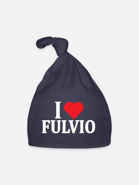 t-shirt I love Fulvio t-shirt gift idea - Organic Baby Cap - navy - Front