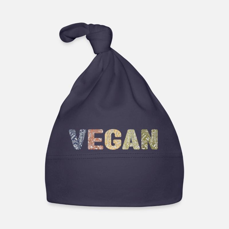 Vegan - botanical pattern - couleur forêt Bonnet bio Bébé