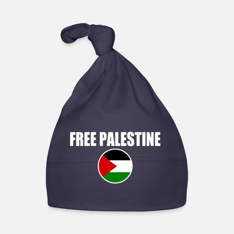 Free palestine - Bonnet bio Bébé - marine