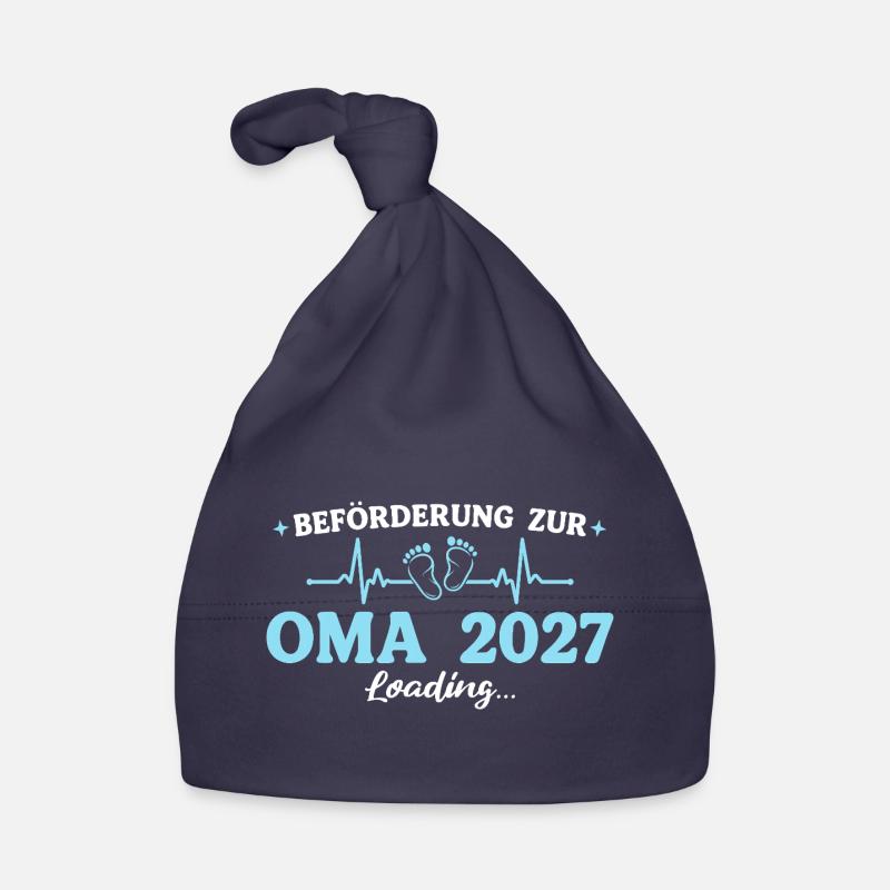 Oma 2027 Beförderung Großmutter Geschenk Baby Bio-Mütze