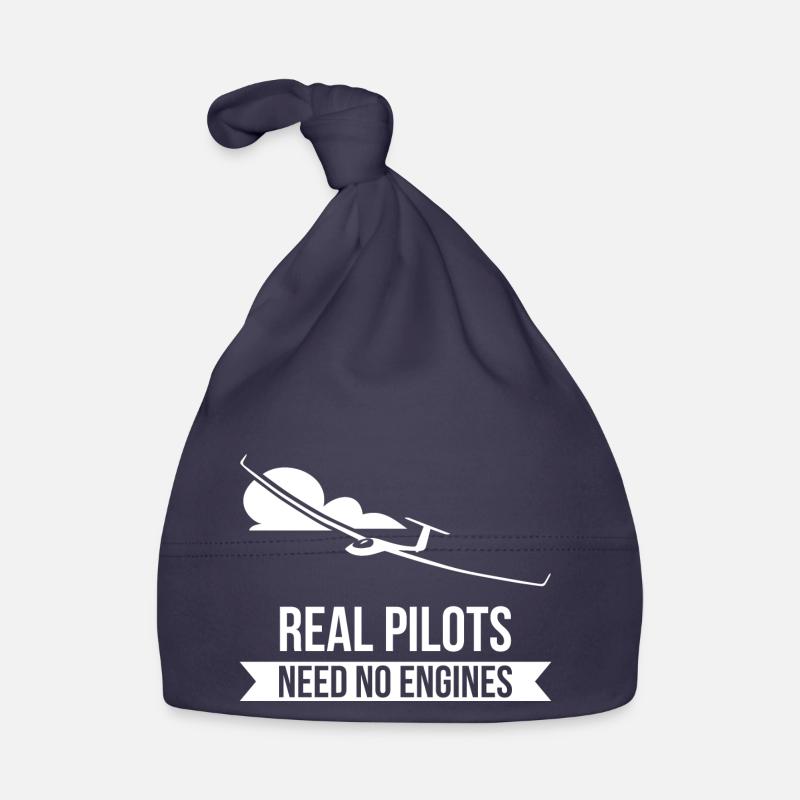 Real Pilots Need No Engines Gliding Flies Organic Baby Cap