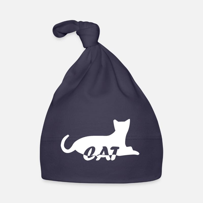 chat chat chat chat chat chatte minette chatte chatte minette - Bonnet bio Bébé - marine