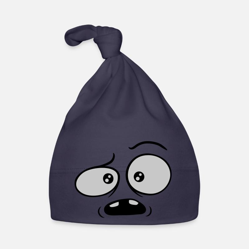 Skeptisches verwirrtes Comic Gesicht Baby Bio-Mütze