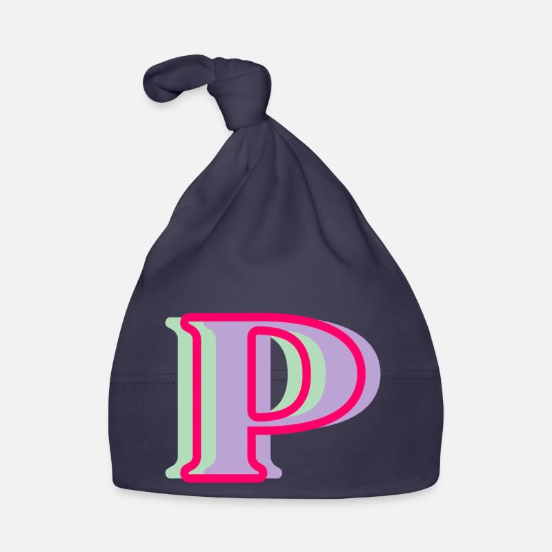 Lettre p multicolore Bonnet bio Bébé