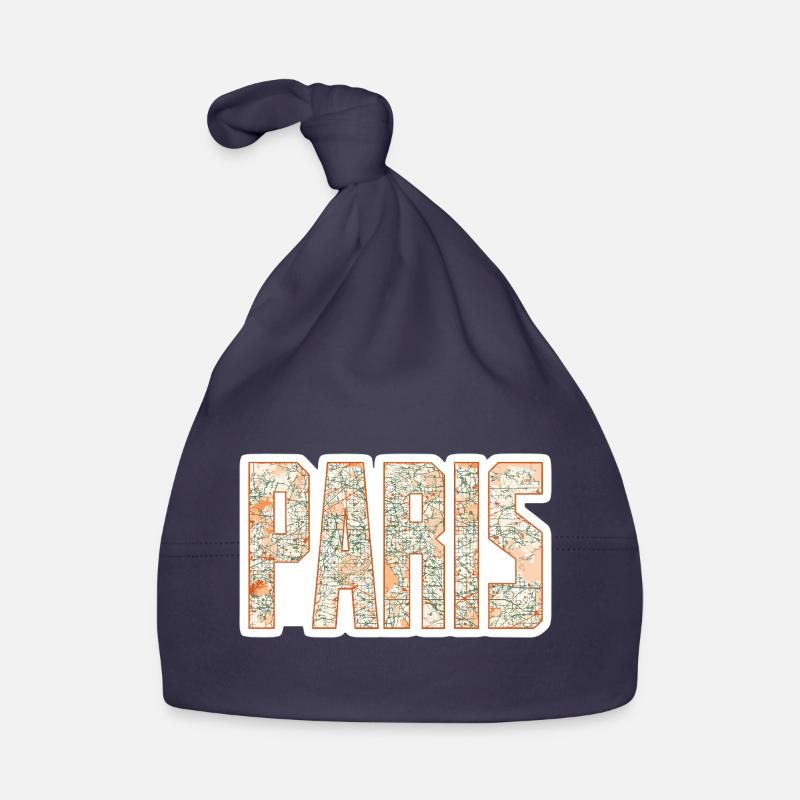 Paris City Map Organic Baby Cap