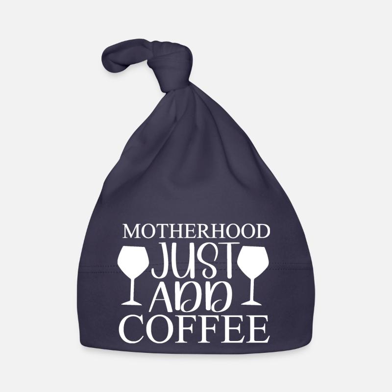 La maternité ajoute simplement café-mère-amateur de café - Bonnet bio Bébé - marine