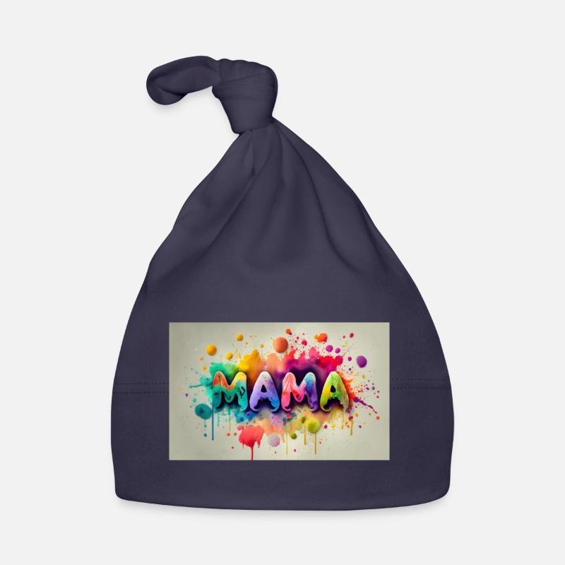 Maman colorée colorée - Bonnet bio Bébé - marine