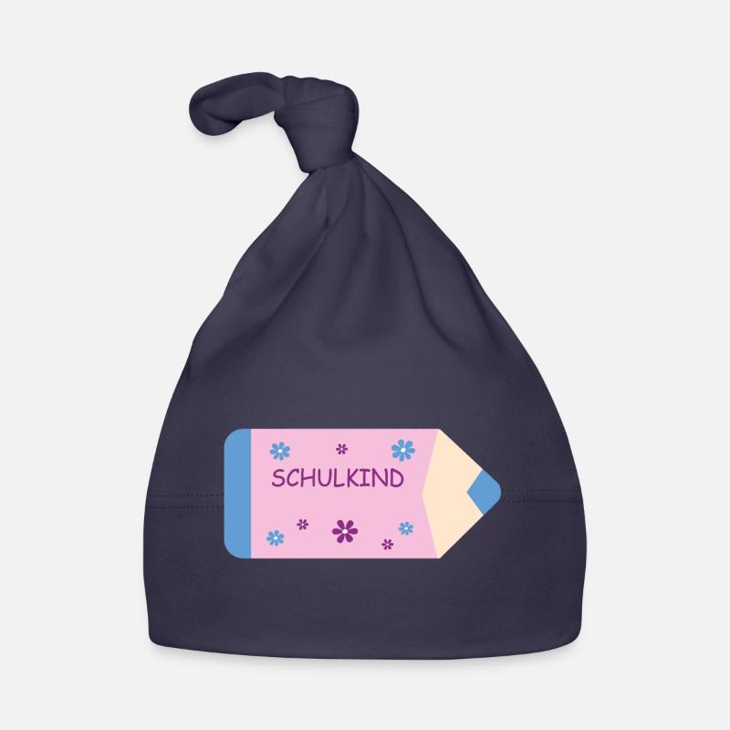 Buntstift rosa hellblau kleine Blumen - Schulkind Baby Bio-Mütze