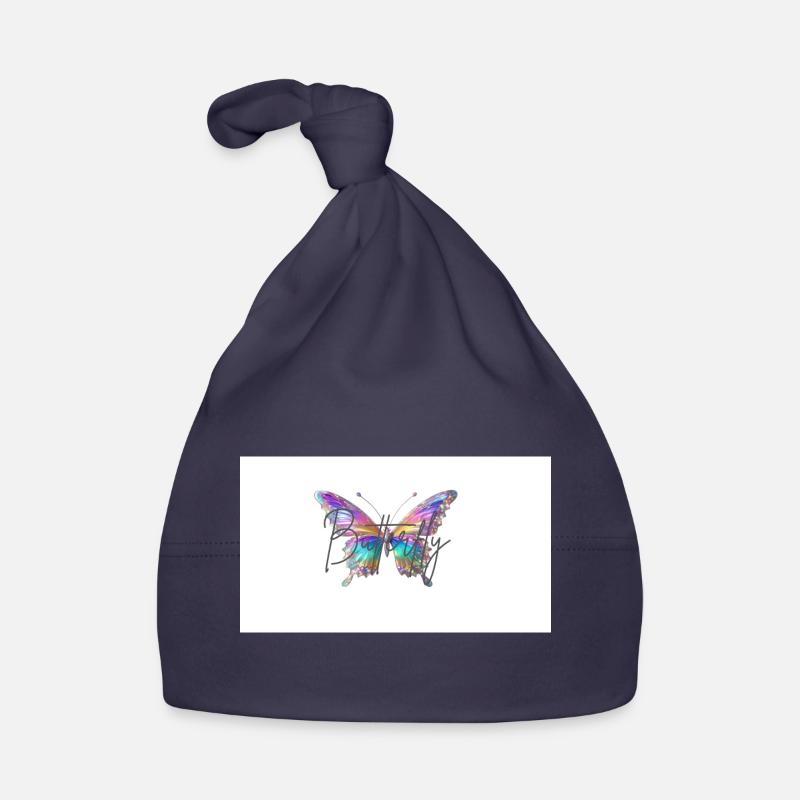 Bunter Schmetterling mit Wasserfarben-Effekt Baby Bio-Mütze