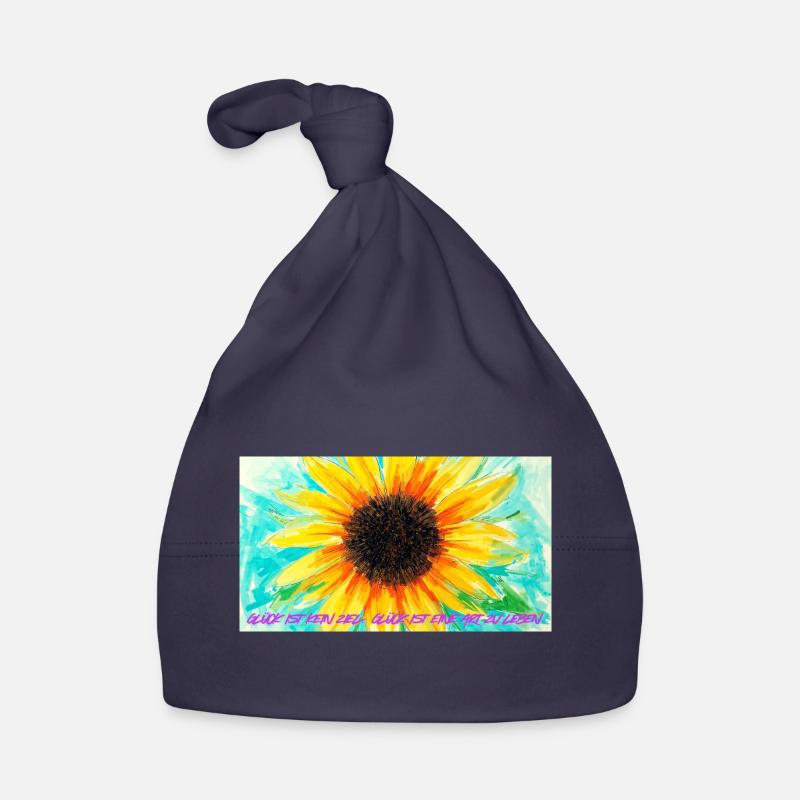 Sonnenblume Farbrausch Kunst Baby Bio-Mütze