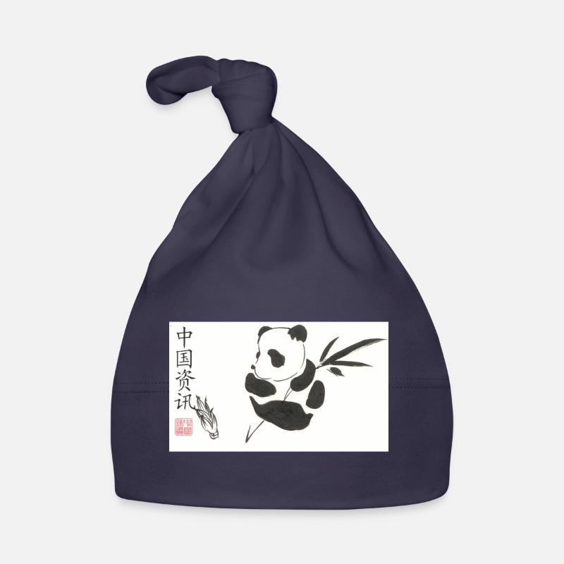 Panda - Bonnet bio Bébé - marine