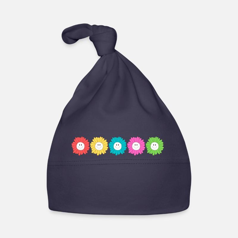 fleurs multicolore Bonnet bio Bébé