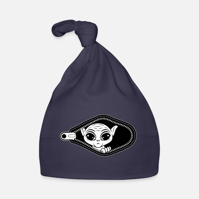 Alien jette un coup d’œil par la fermeture éclair Bonnet bio Bébé