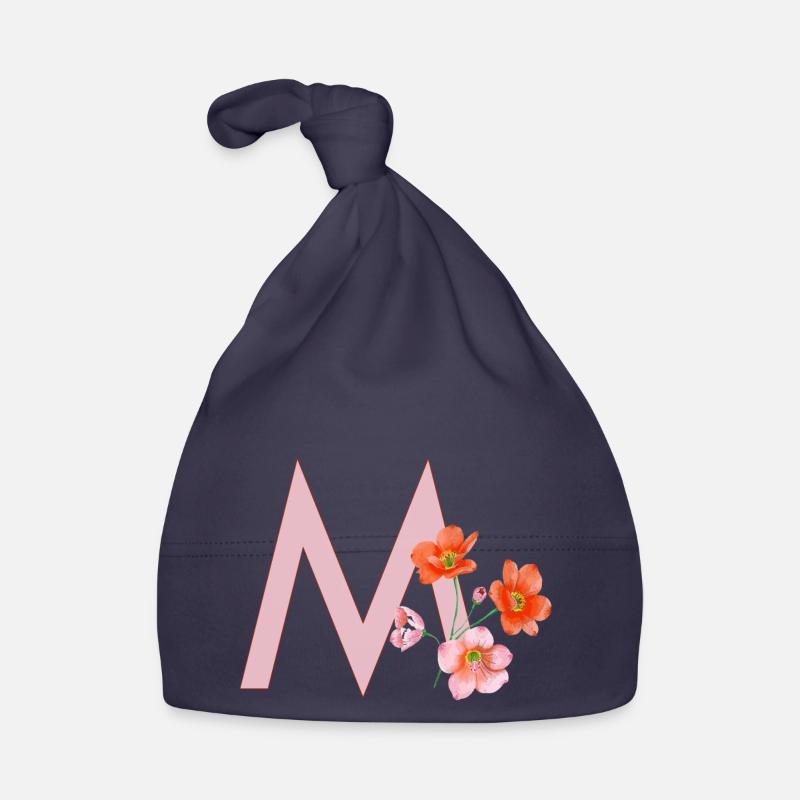 M avec des fleurs Bonnet bio Bébé