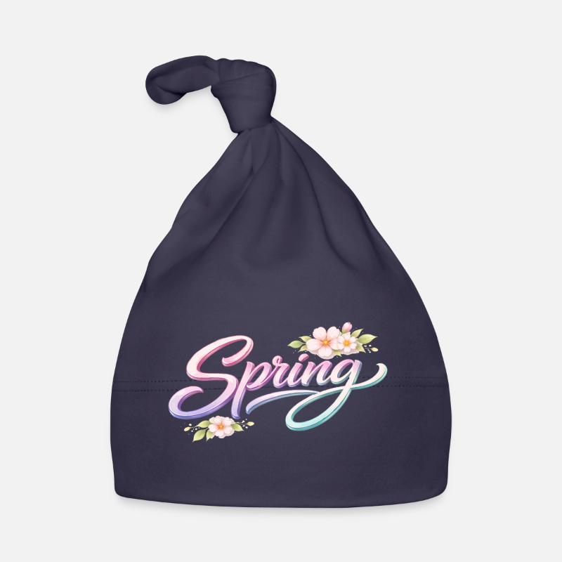 Spring lettering with flowers Organic Baby Cap