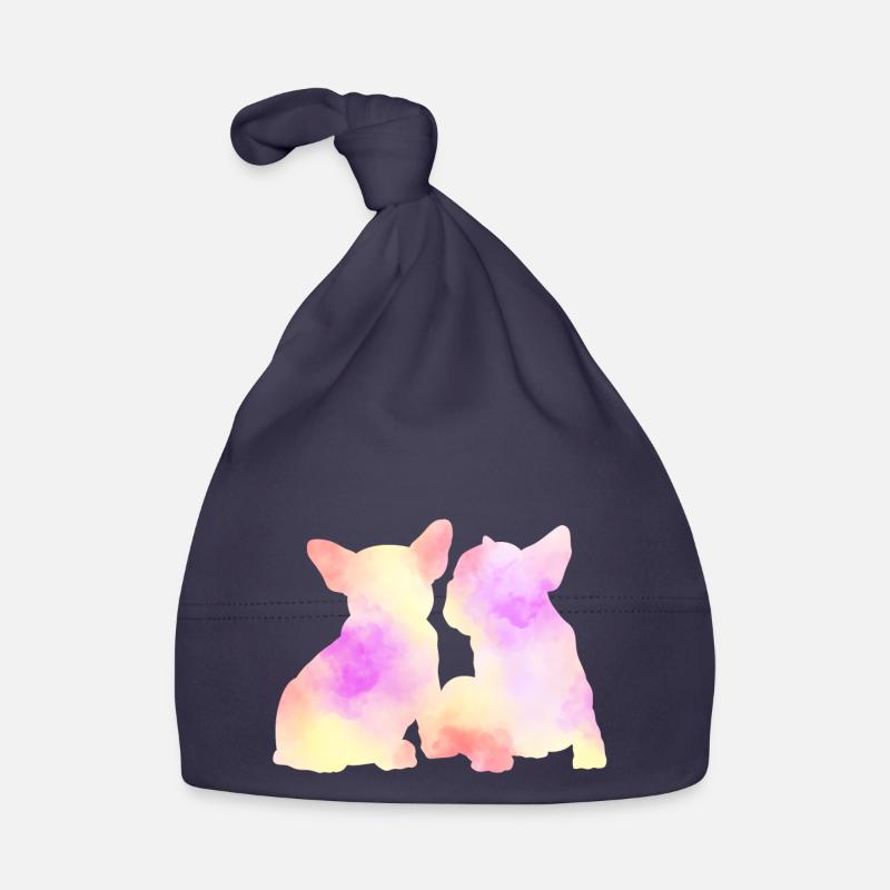 bouledogue français - Bonnet bio Bébé - marine
