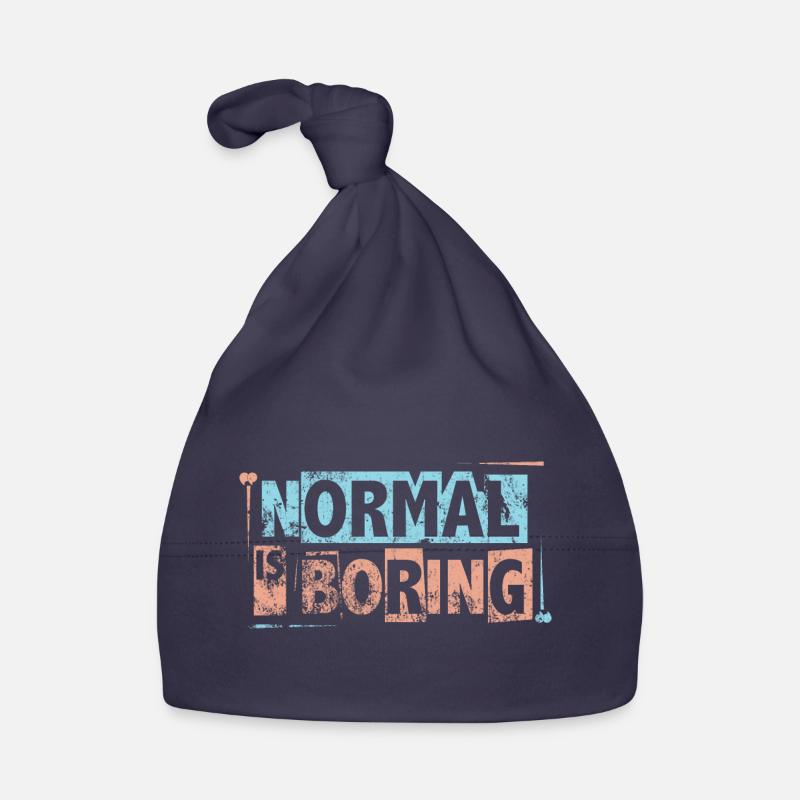Normal is Boring - Pièces de puzzle de sensibilisation à l’autisme - Bonnet bio Bébé - marine