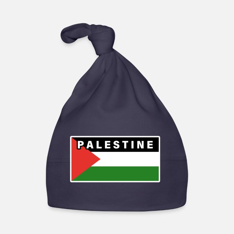 Drapeau de la Palestine - Bonnet bio Bébé - marine