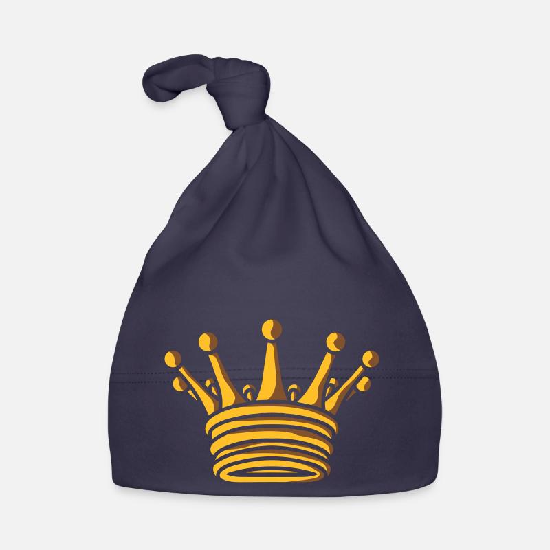 Conception De la Couronne du Roi d’Or - Bonnet bio Bébé - marine