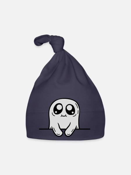 Doux derrière le mur - Bonnet bio Bébé - marine - Devant