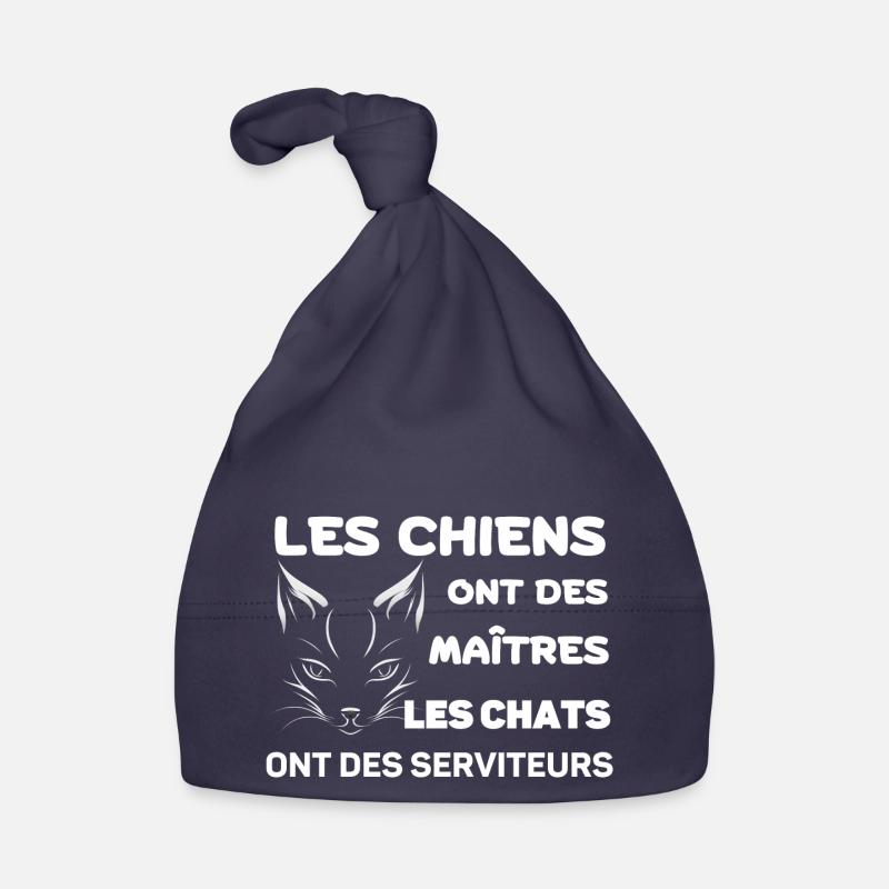 Humour de Chat - Bonnet bio Bébé - marine