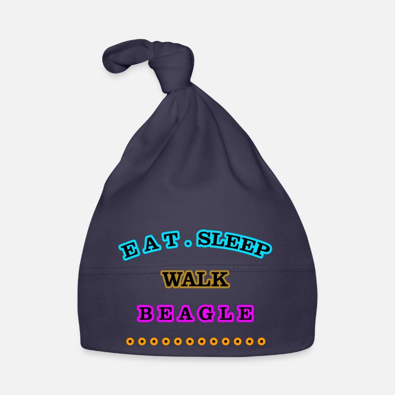 Manger, dormir, marcher, Beagle - Bonnet bio Bébé - marine
