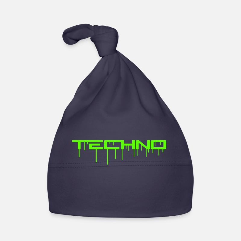 Techno Green Graffiti Spray Drop Music Saying Organic Baby Cap