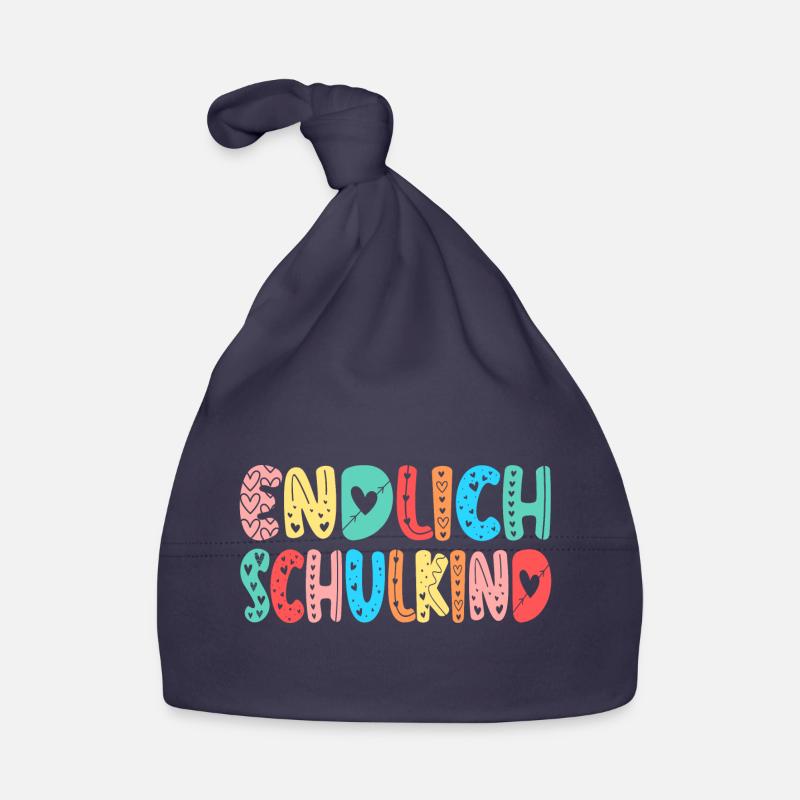 EINSCHULUNG ENDLICH SCHULKIND HERZ Baby Bio-Mütze