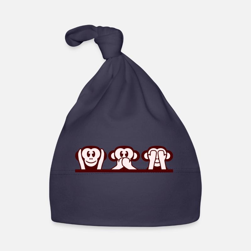 3 Wise Monkeys Hear Nothing Say See Monkey Fun Organic Baby Cap