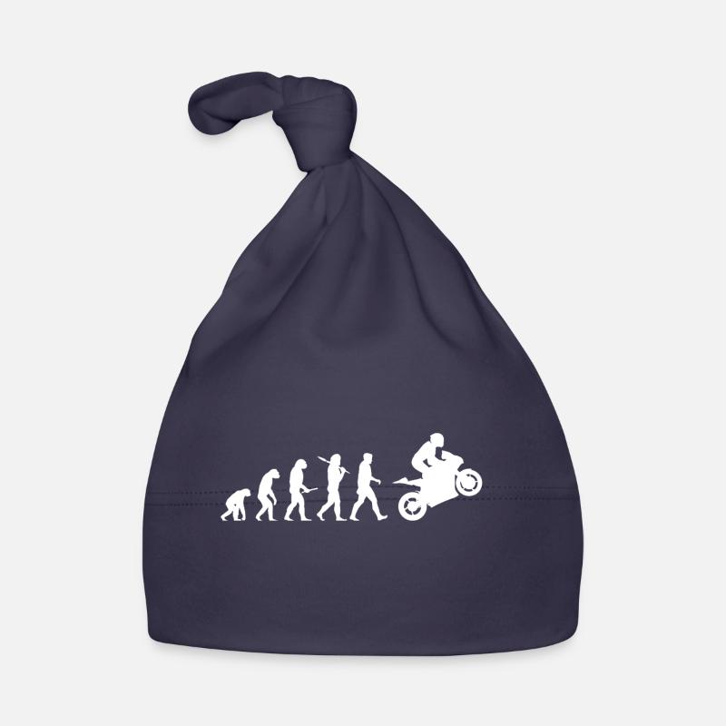 Evolution moto vélo drôle de cadeau de Noël - Bonnet bio Bébé - marine