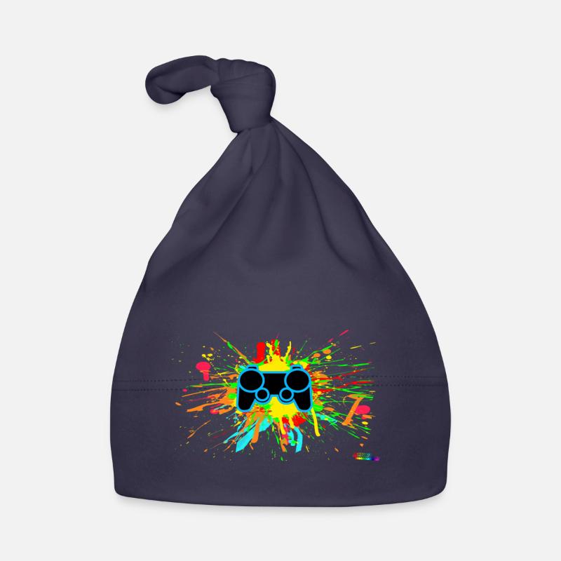 Graffiti contrôleur éclaboussure - Bonnet bio Bébé - marine